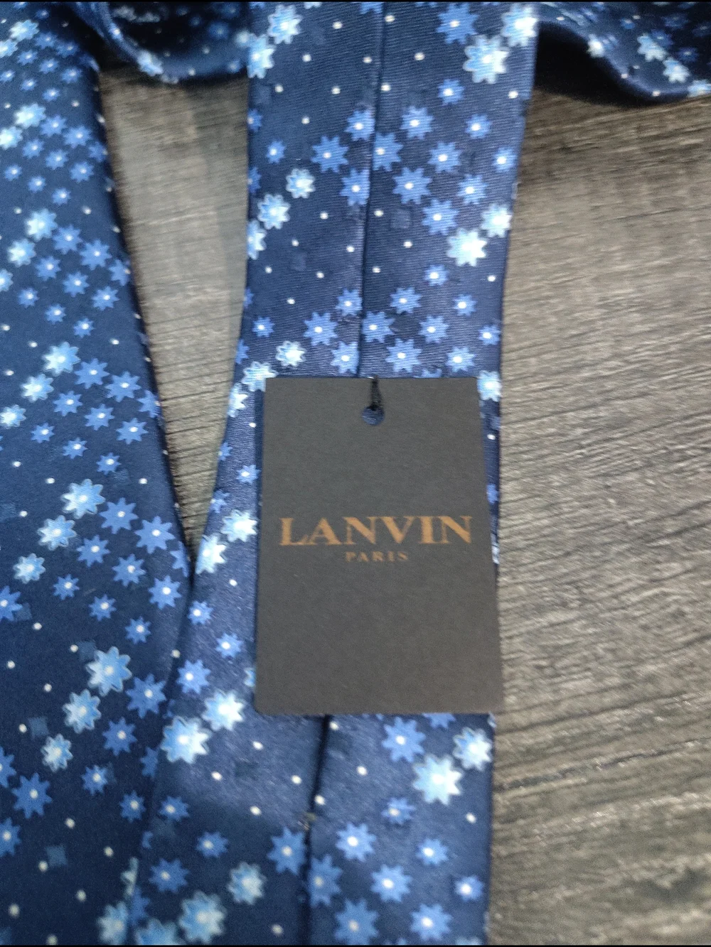 Lanvin Blue Starburst Silk Tie